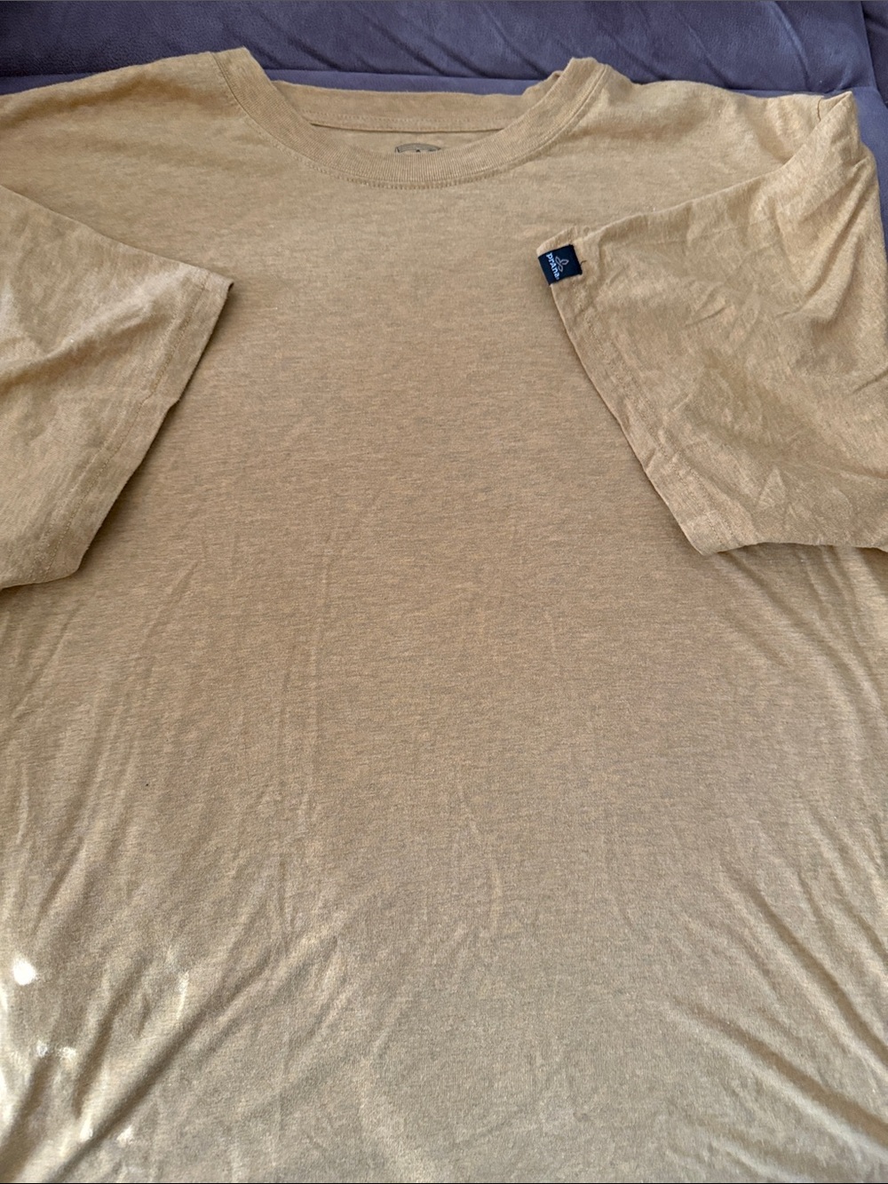Prana Men's Heathered Yellow Short Sleeve Tee